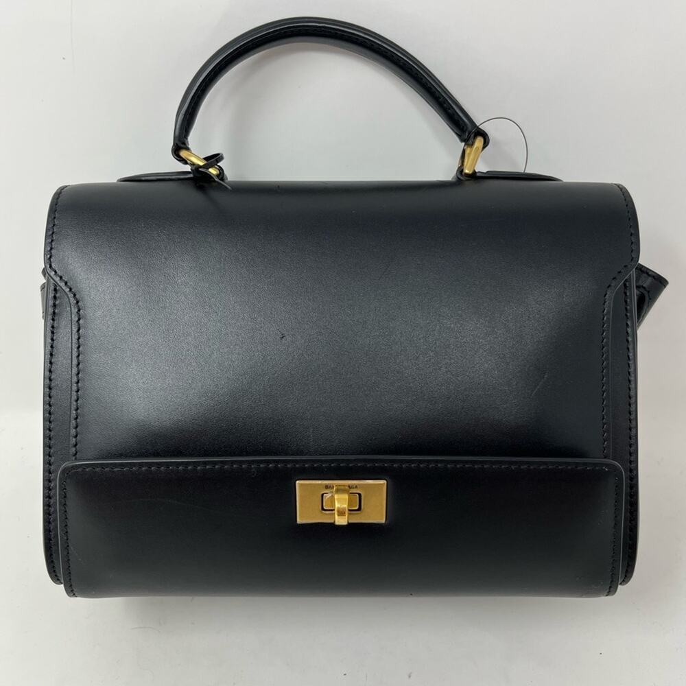 Balenciaga Small Money Bag Top Handle and Adjustable Crossbody Black Leather - Picture 7 of 11